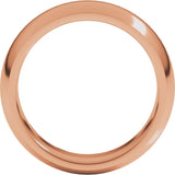 18K Rose Gold 7 mm Comfort-Fit Half Round Band Size 9 