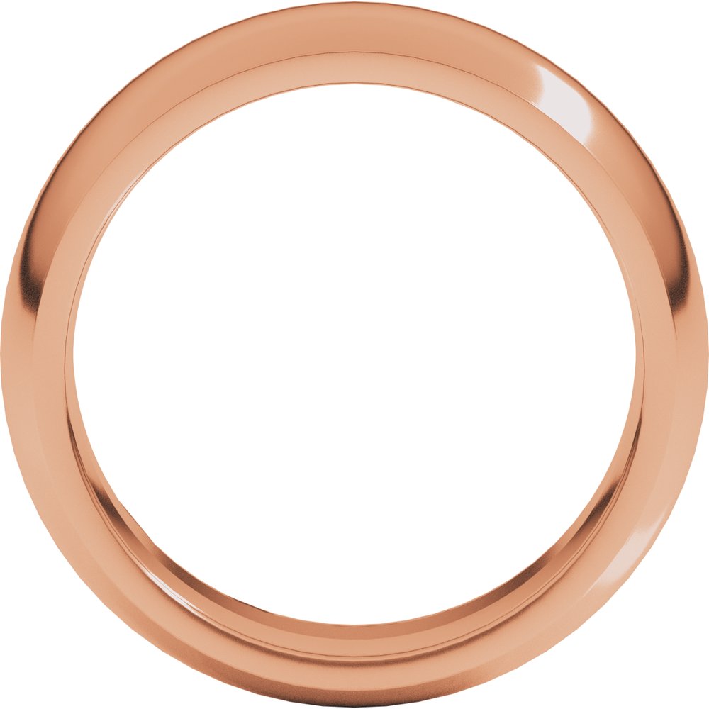 18K Rose 7 mm Half Round Comfort Fit Band Size 11.5