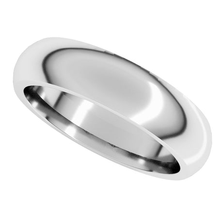 18K White 5 mm Half Round Comfort Fit Band