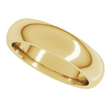 14K Yellow Gold 5 mm Comfort-Fit Half Round Band Size 4.5 