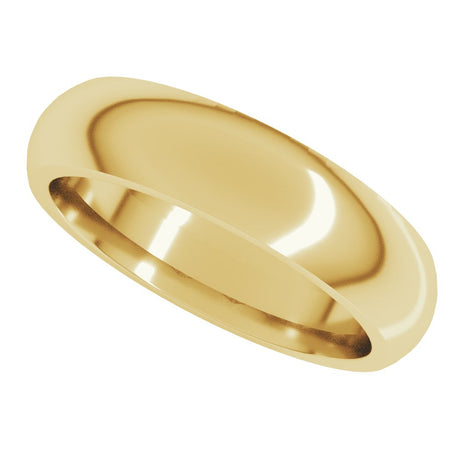 10K Yellow 5 mm Comfort-Fit Half Round Band