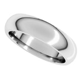14K X1 White Gold 5 mm Comfort-Fit Half Round Band Size 9.5 