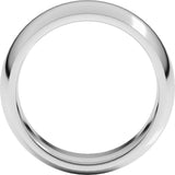 18K White 8 mm Comfort-Fit Half Round Band Size 7