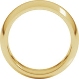 10K Yellow 8 mm Half Round Comfort Fit Band