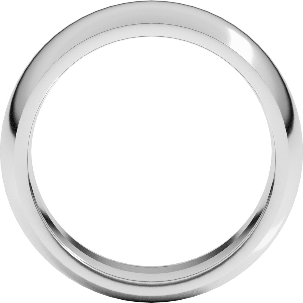 14K White Gold 8 mm Comfort-Fit Half Round Band Size 7 