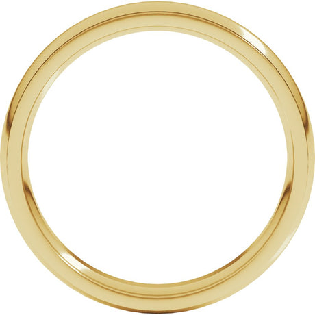 14K Yellow 4 mm Stepped-Edge Comfort-Fit Half Round Band Size 10