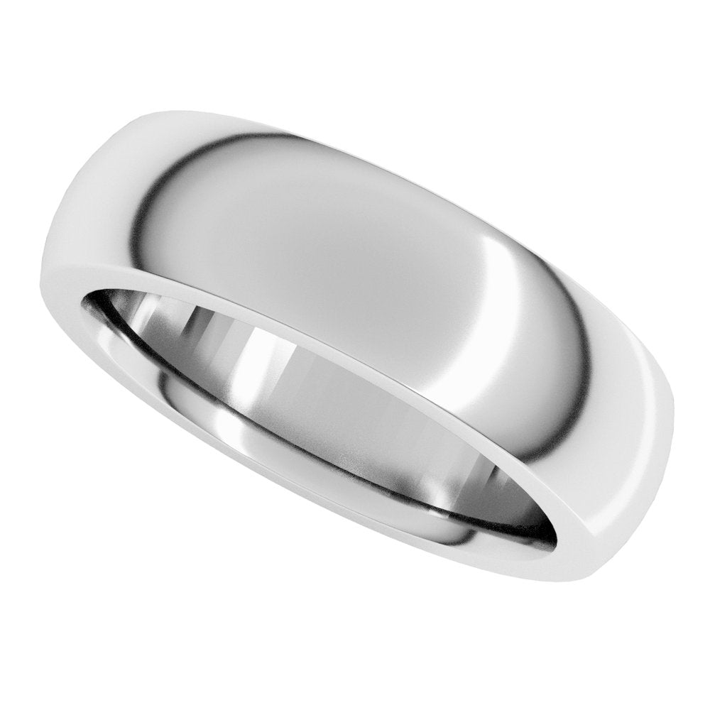 Sterling Silver 6 mm Heavyweight Comfort-Fit Half Round Band