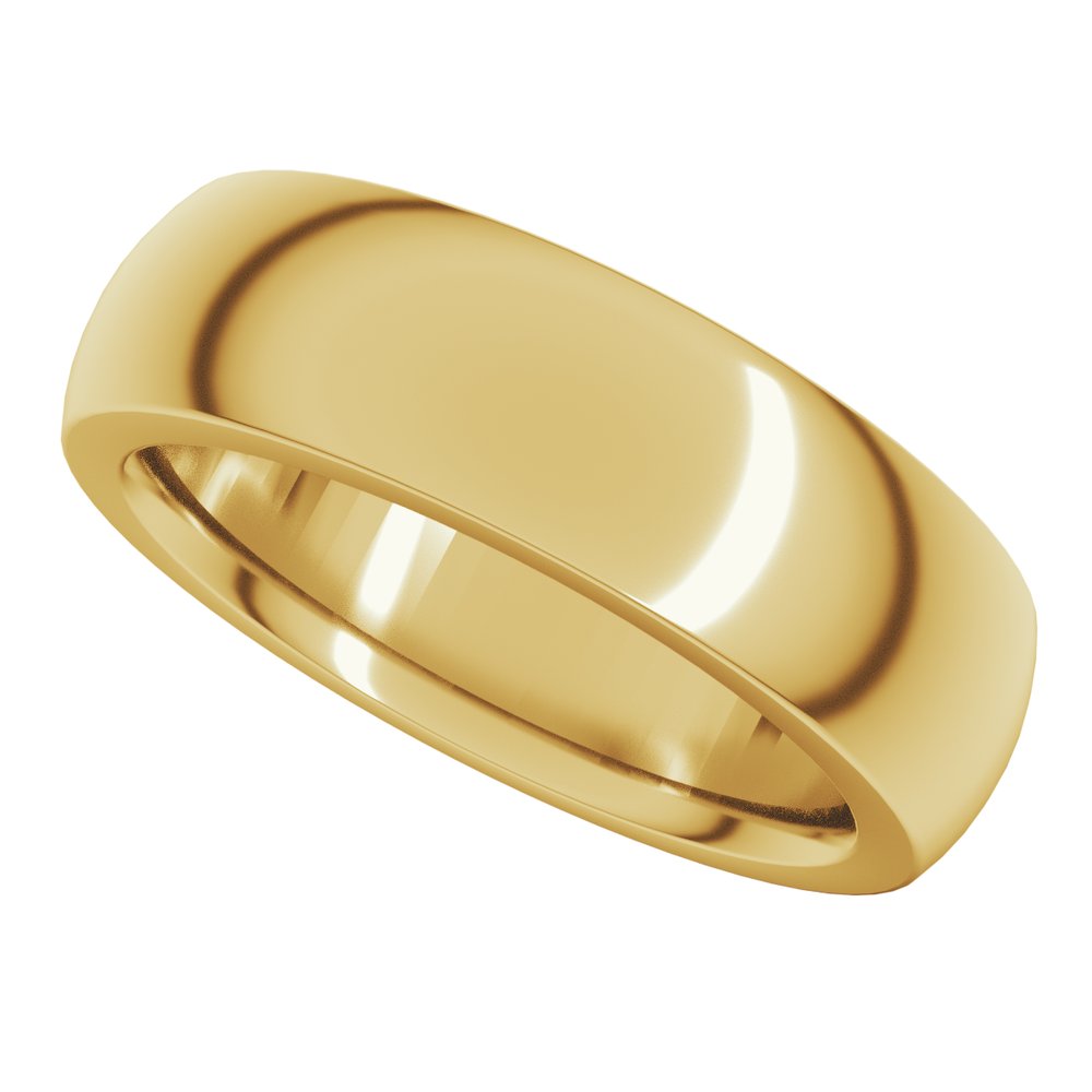 10K Yellow Gold 6 mm Heavyweight Comfort-Fit Half Round Band Size 11.5
