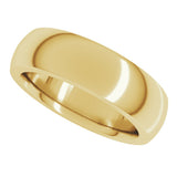 14K Yellow Gold 6 mm Heavyweight Comfort-Fit Half Round Band Size 5