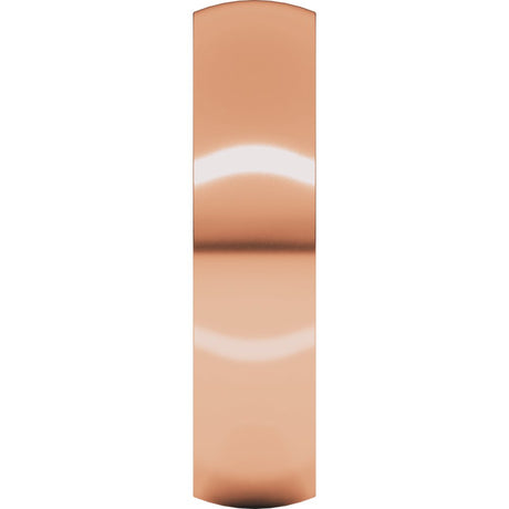 18K Rose 5 mm Half Round Comfort Fit Light Band Size 12