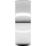 18K White 7 mm Lightweight Comfort-Fit Half Round Band Size 9