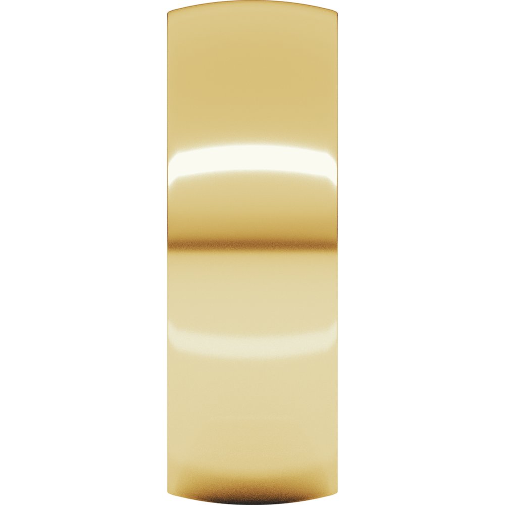 14K Yellow 7 mm Lightweight Comfort-Fit Half Round Band Size 10
