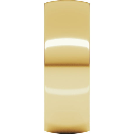 14K Yellow 7 mm Lightweight Comfort-Fit Half Round Band Size 10