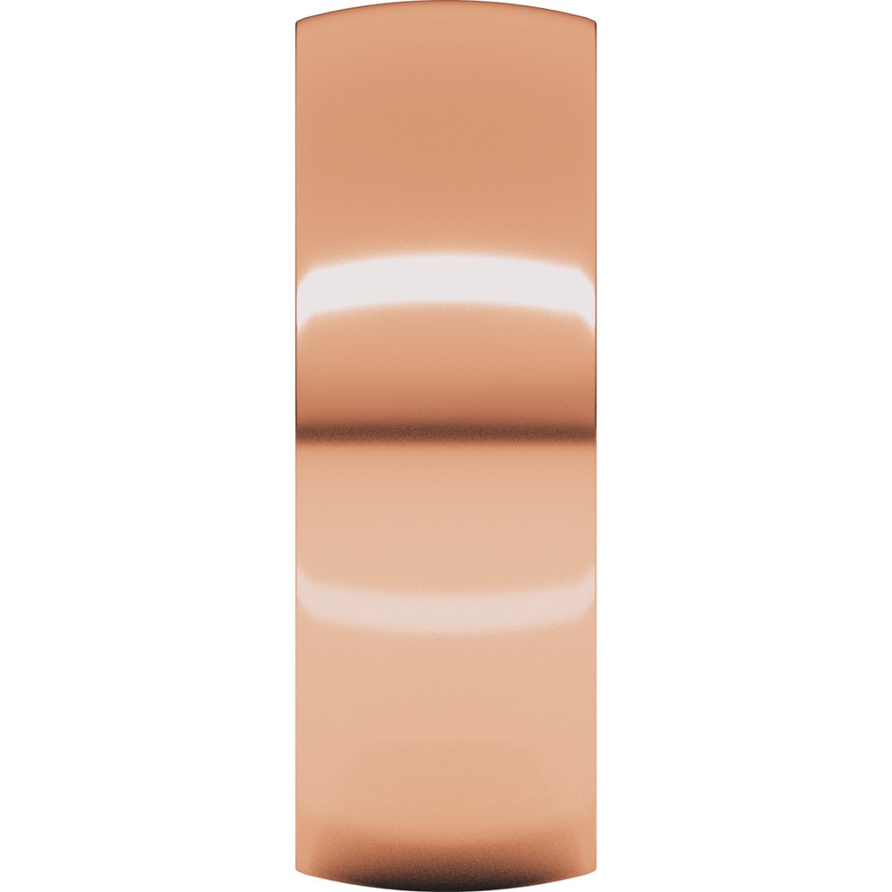 18K Rose 7 mm Lightweight Comfort-Fit Half Round Band Size 11