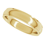 10K Yellow 4 mm Stepped-Edge Comfort-Fit Half Round Band Size 10