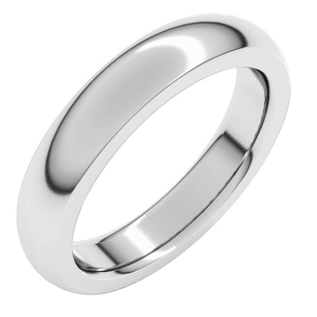 10K White Gold 4 mm Heavyweight Comfort-Fit Half Round Band Size 5.5