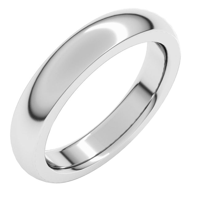 10K White Gold 4 mm Heavyweight Comfort-Fit Half Round Band Size 5.5