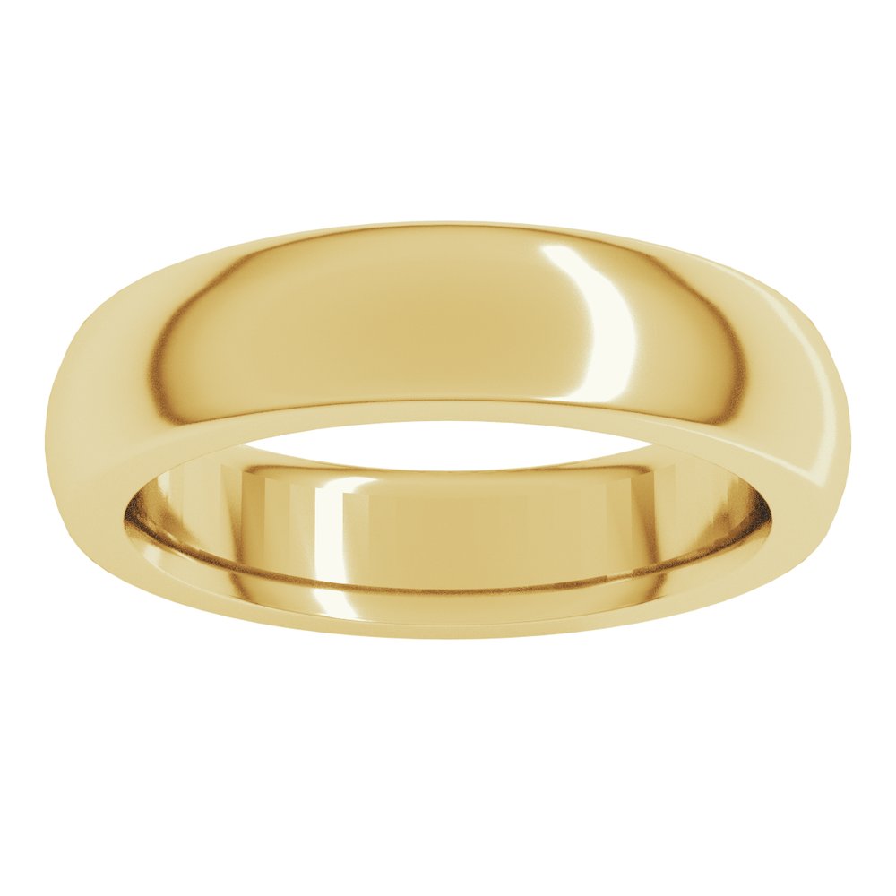 18K Yellow Gold 5 mm Heavyweight Comfort-Fit Half Round Band Size 9