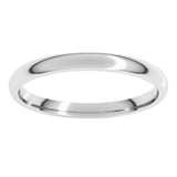 10K White Gold 2 mm Lightweight Comfort-Fit Half Round Band