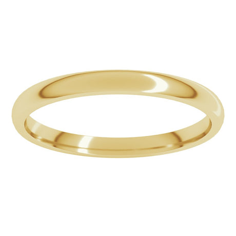10K Yellow Gold 2 mm Lightweight Comfort-Fit Half Round Band Size 4