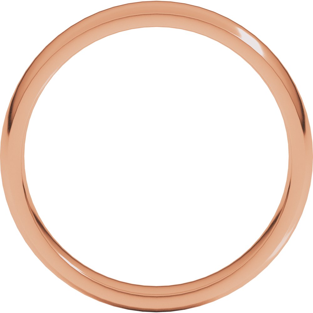 18K Rose 4 mm Lightweight Comfort-Fit Half Round Band Size 6.5