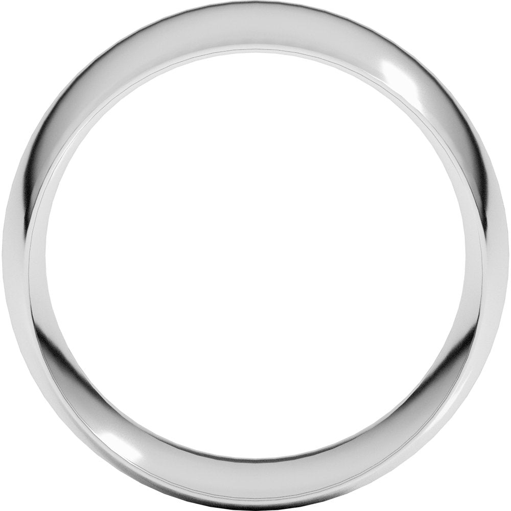 14K White Gold 11 mm Lightweight Comfort-Fit Half Round Band Size 7
