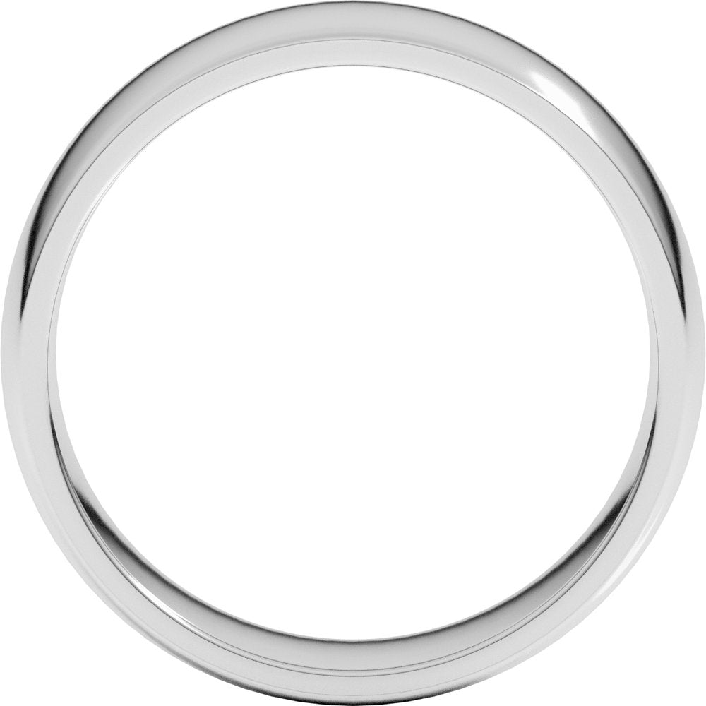 14K White Gold 6.5 mm Lightweight Comfort-Fit Half Round Band Size 8