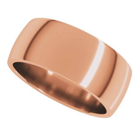 10K Rose Gold 8 mm Lightweight Comfort-Fit Half Round Band Size 6.5