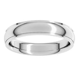 Platinum 4 mm Stepped-Edge Comfort-Fit Half Round Band Size 8