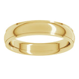 18K Yellow 4 mm Stepped-Edge Comfort-Fit Half Round Band Size 6.5