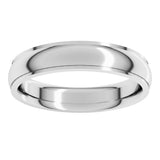 Platinum 4 mm Stepped-Edge Comfort-Fit Half Round Band Size 10