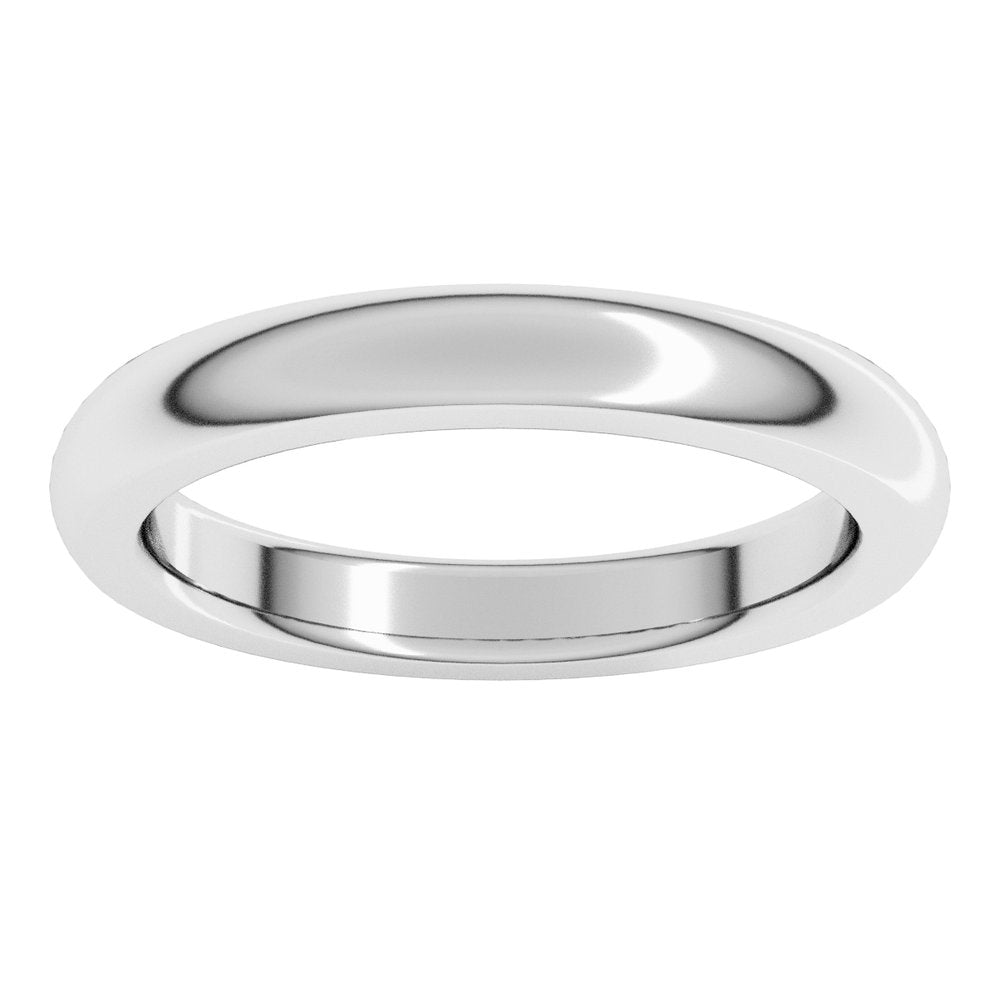 14K White Gold 3 mm Heavyweight Comfort-Fit Half Round Band Size 6