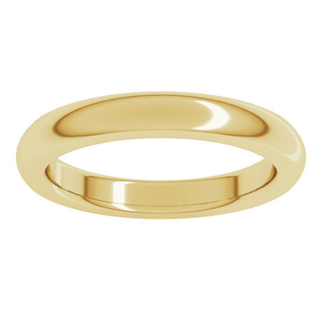 14K Yellow 3 mm Heavyweight Comfort-Fit Half Round Band