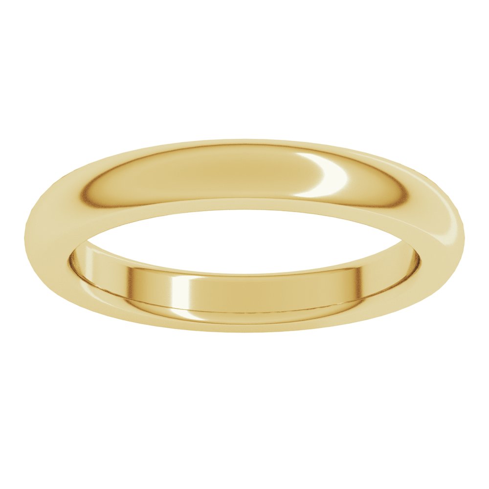 14K Yellow Gold 3 mm Heavyweight Comfort-Fit Half Round Band Size 6