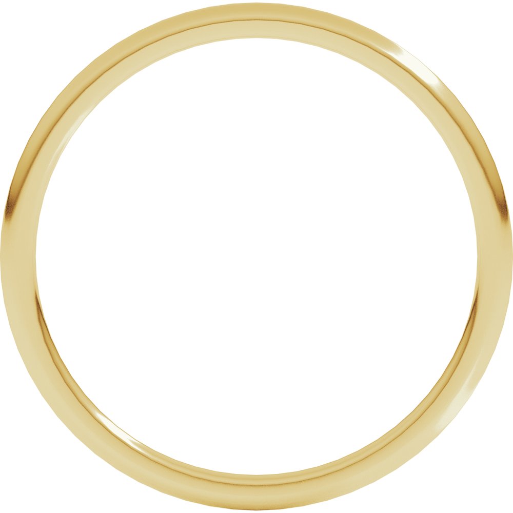 14K Yellow Gold 1 mm Lightweight Comfort-Fit Half Round Band Size 3.5