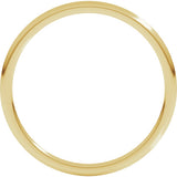 14K Yellow Gold 1 mm Lightweight Comfort-Fit Half Round Band Size 3.5