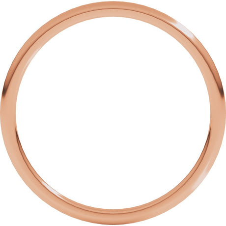 14K Rose Gold 1 mm Lightweight Comfort-Fit Half Round Band Size 5