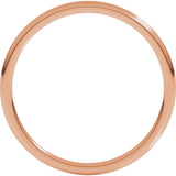 14K Rose Gold 1 mm Lightweight Comfort-Fit Half Round Band Size 5