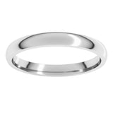 14K White Gold 2.5 mm Lightweight Comfort-Fit Half Round Band Size 4
