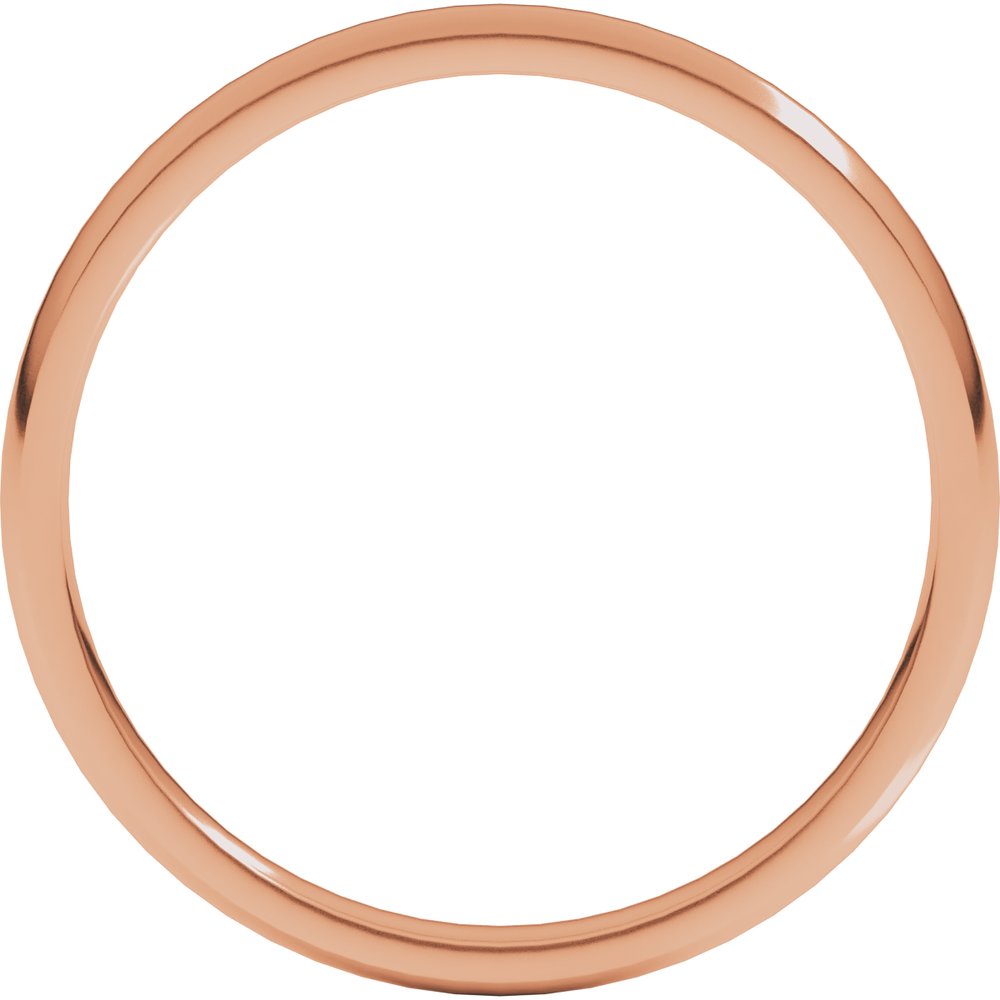 18K Rose 2 mm Half Round Comfort Fit Light Band