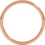 14K Rose 2 mm Lightweight Comfort-Fit Half Round Band