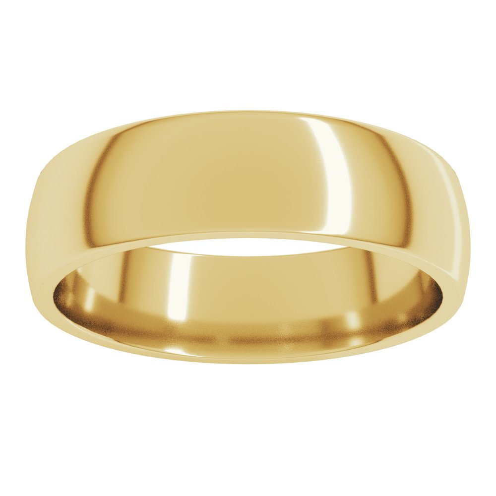 14K Yellow Gold 5.5 mm Lightweight Comfort-Fit Half Round Band Size 8