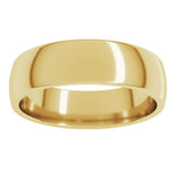14K Yellow Gold 5.5 mm Lightweight Comfort-Fit Half Round Band Size 8