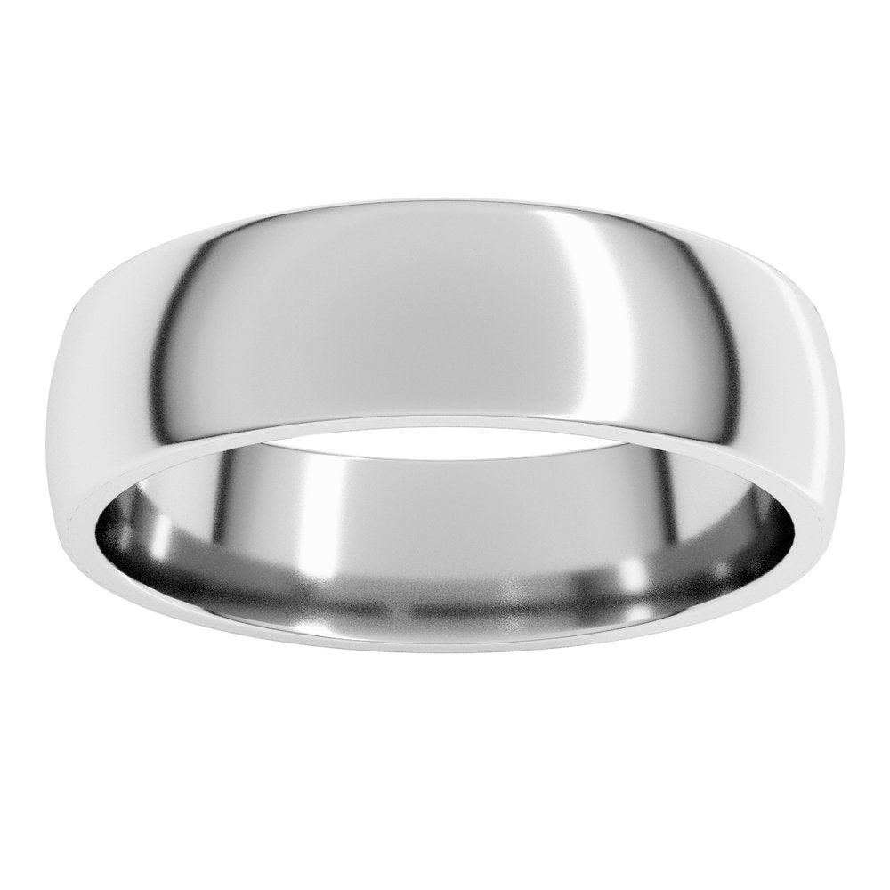 14K White Gold 5.5 mm Lightweight Comfort-Fit Half Round Band Size 9