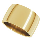 14K Yellow Gold 12 mm Lightweight Comfort-Fit Half Round Band Size 5