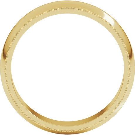10K Yellow Gold 5 mm Milgrain Half Round Band Size 8 
