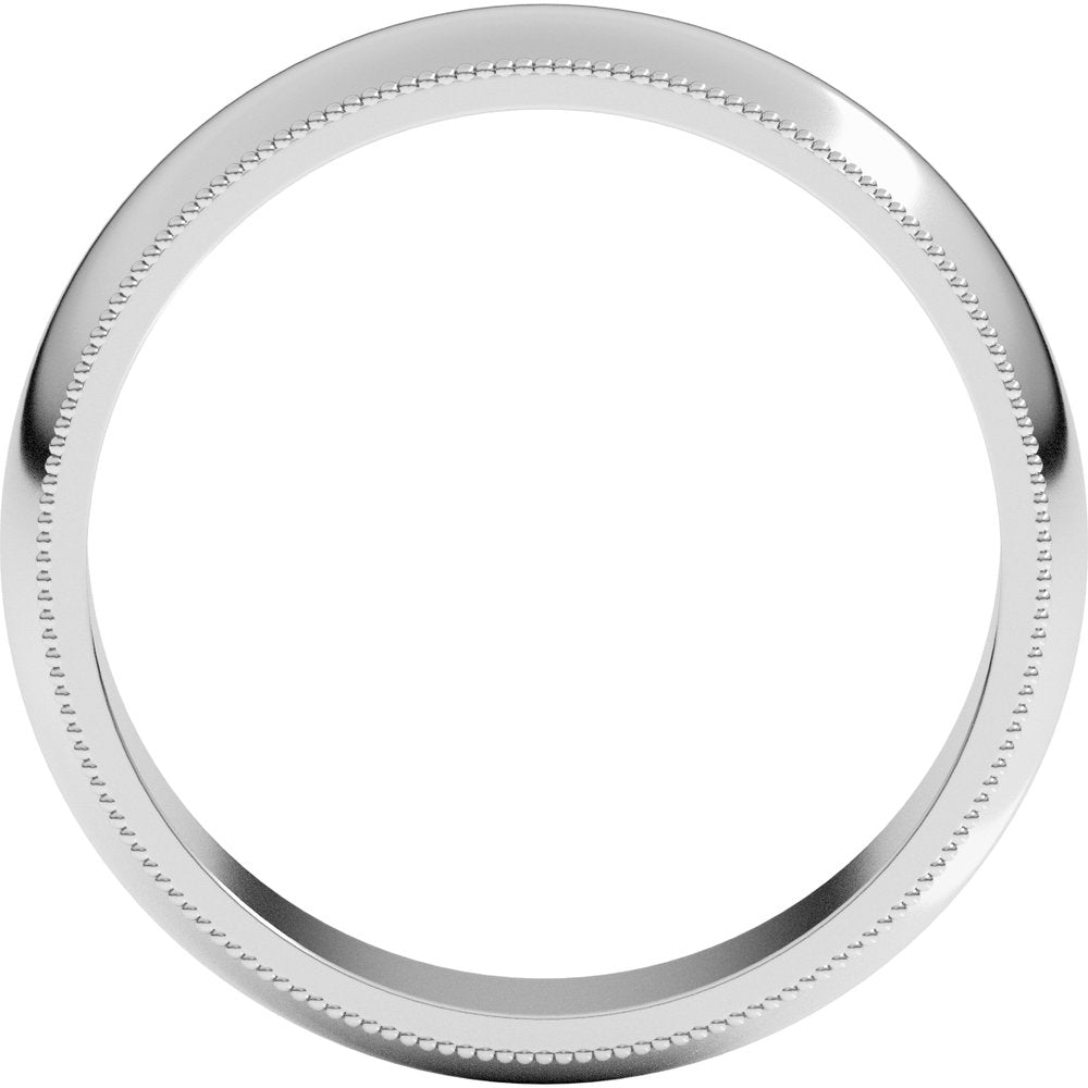 Sterling Silver 5 mm Milgrain Half Round Band Size 10 