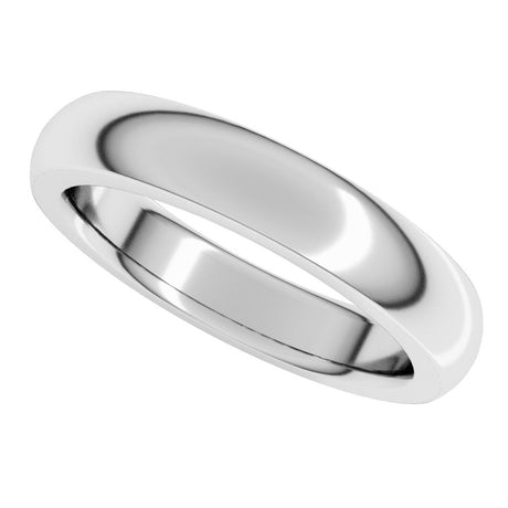 10K White Gold 4 mm Heavyweight Comfort-Fit Half Round Band Size 5.5