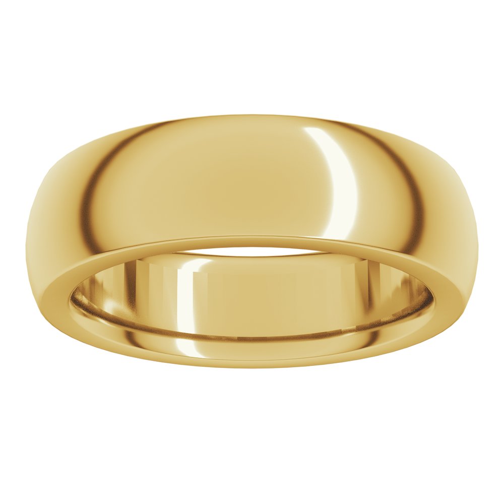 10K Yellow Gold 6 mm Heavyweight Comfort-Fit Half Round Band Size 11.5
