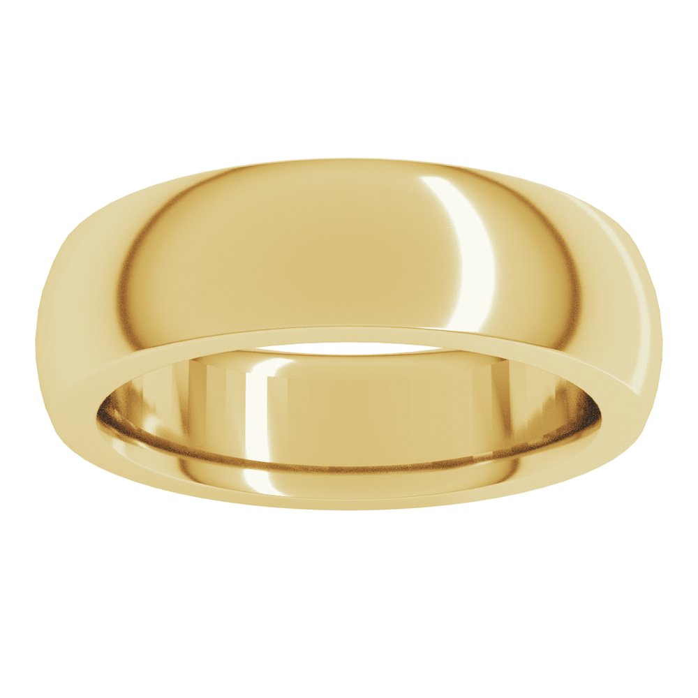 14K Yellow Gold 6 mm Heavyweight Comfort-Fit Half Round Band Size 5